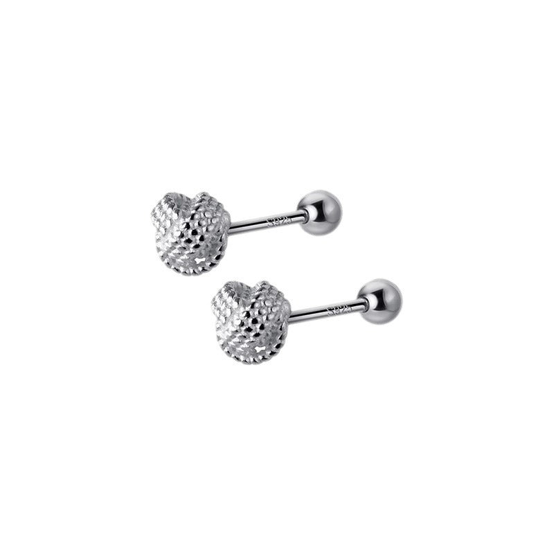 Mini Surrounding Hemp Rope Ear Fresh Bone Screw Earrings