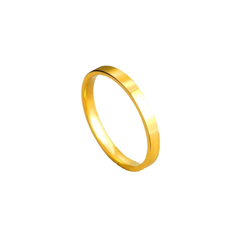 Women's & Men's Inheritance Simple Gold Minority Fashion Personality Titanium Rings