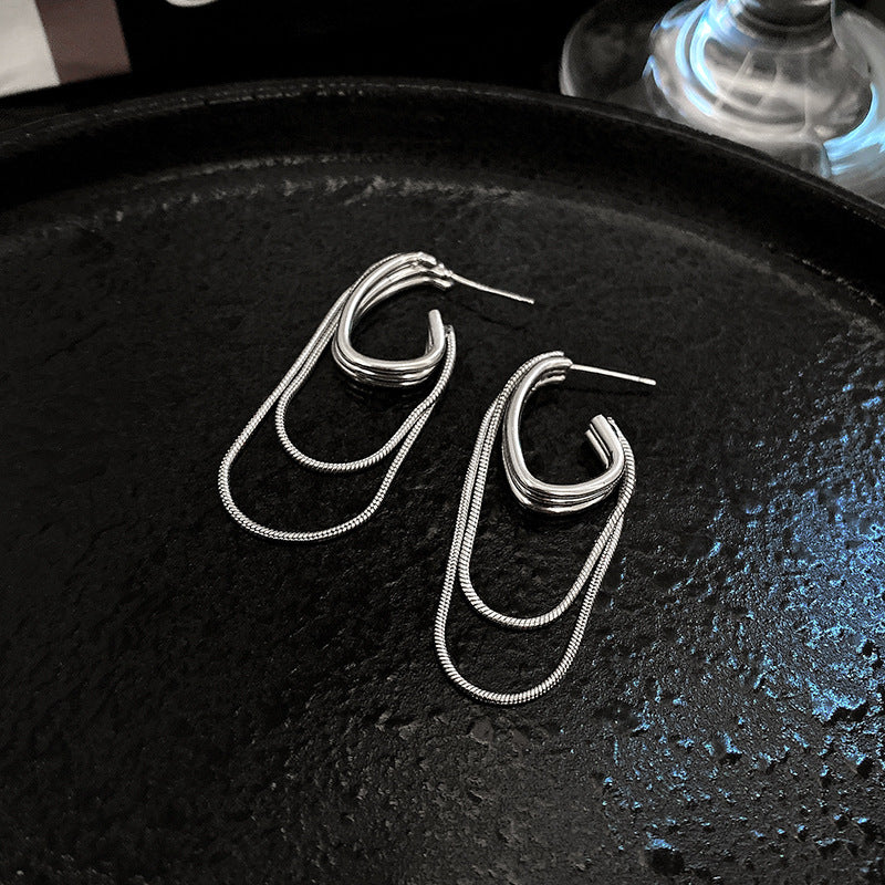 High-grade Light Luxury Cold Style Chain Earrings