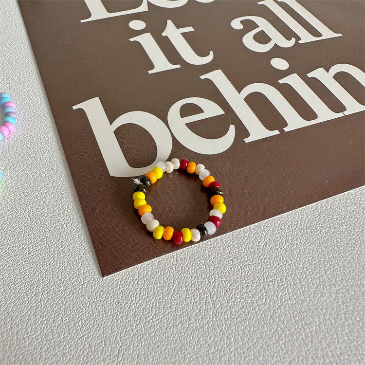 Cartoon Puppy Smiley Face Resin Color Transparent Rings