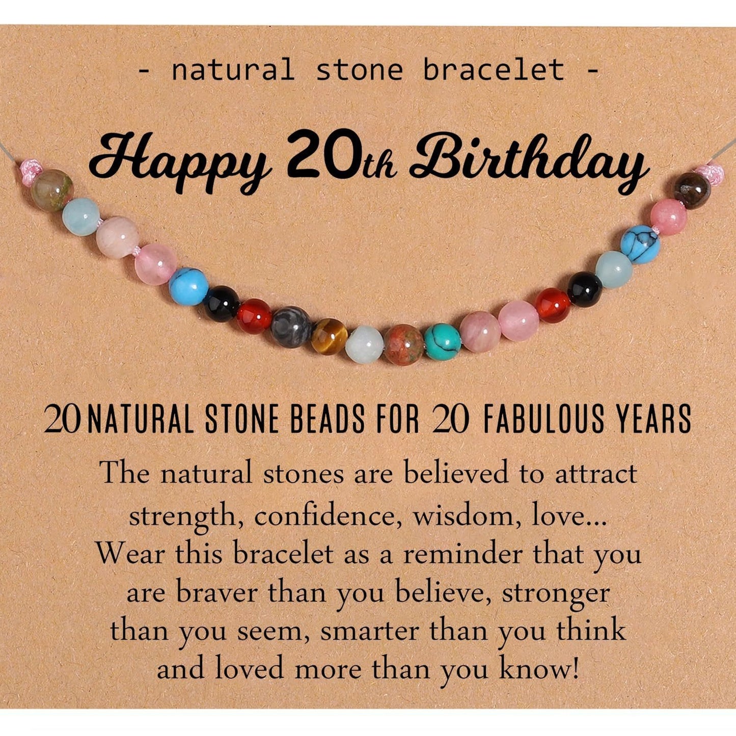 Women's Birthday Gift Candy Color Natural Beaded Bracelets