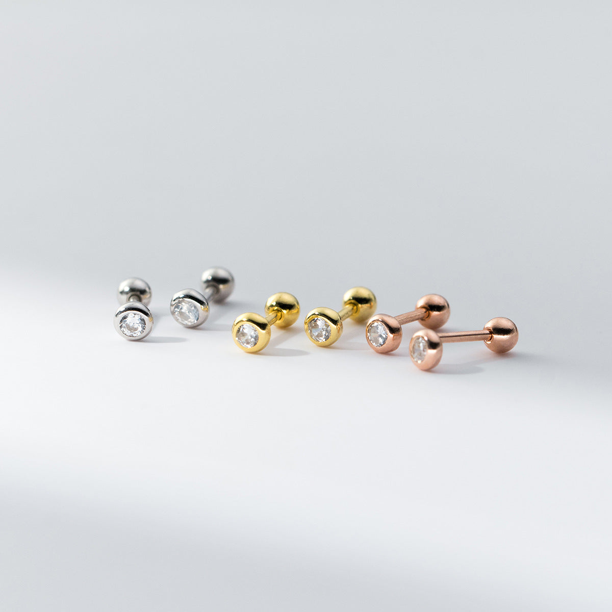 Lodge Sterling Sier Round Beads Thread Earrings