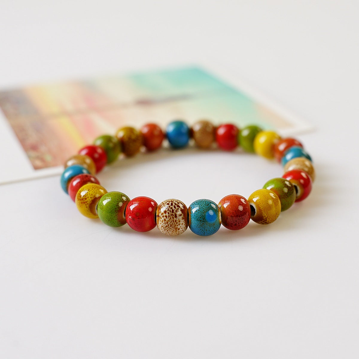 Ceramic Trinkets Flower Glaze Beads Characteristic Bracelets