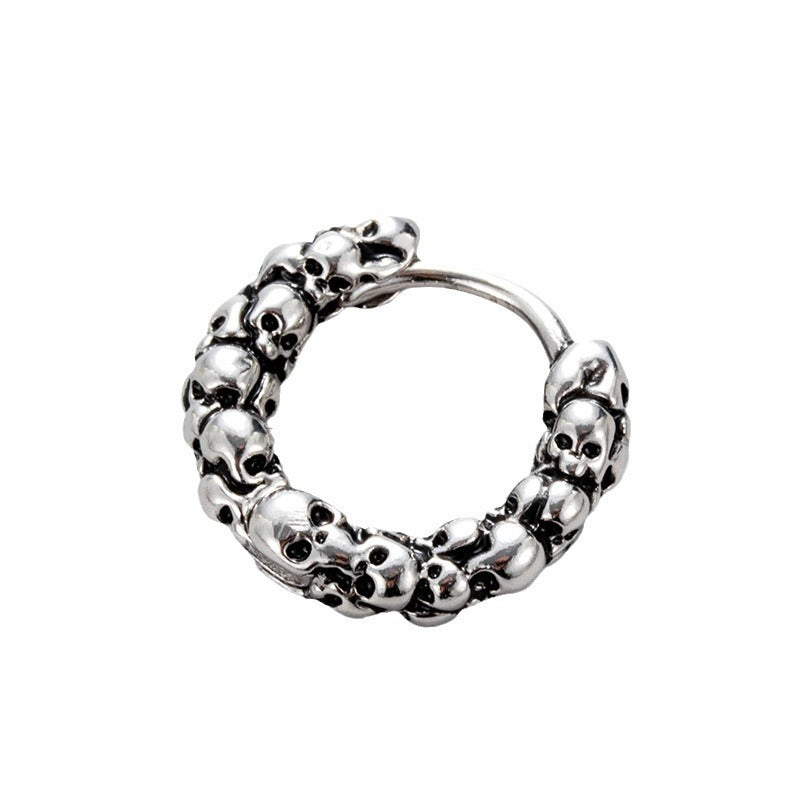 Men's Stainless Steel Casting Skull Totem Trendy Retro Earrings