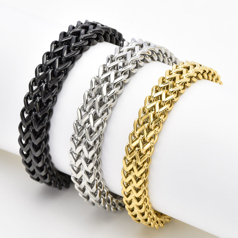 Men's Stainless Steel Positive Negative Hip Hop Bracelets