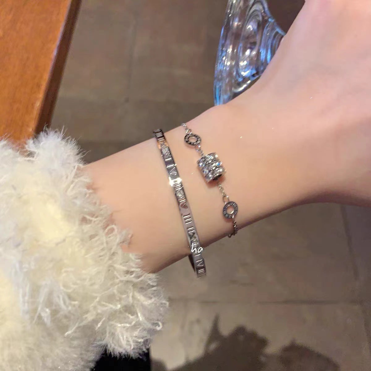 Roman Small Waist Fashionable Full Diamond Bracelets