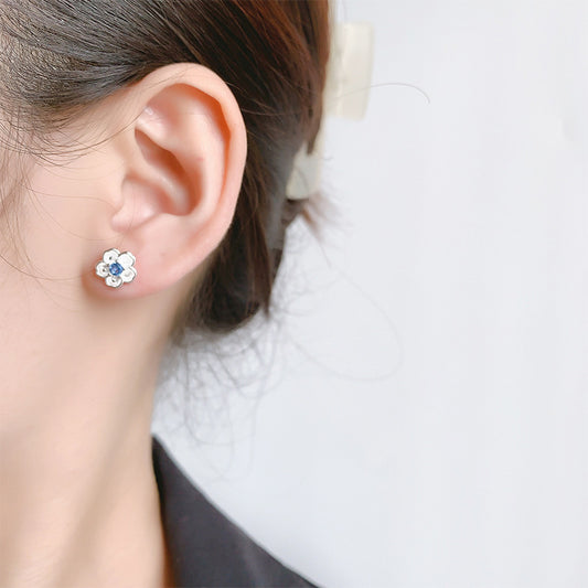 Cherry Blossom Ear Over There Temperamental Diamond Flower Earrings