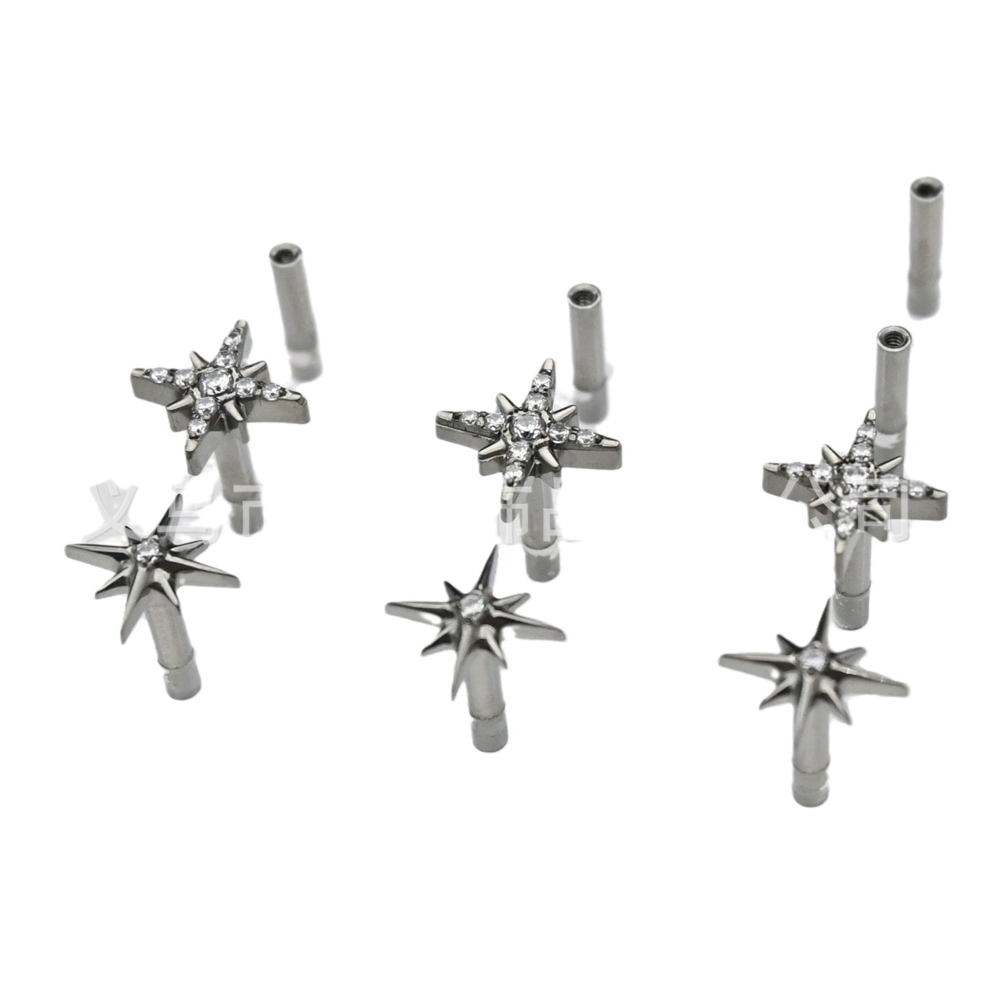 Titanium Alloy Ear Head Full Diamond Earrings