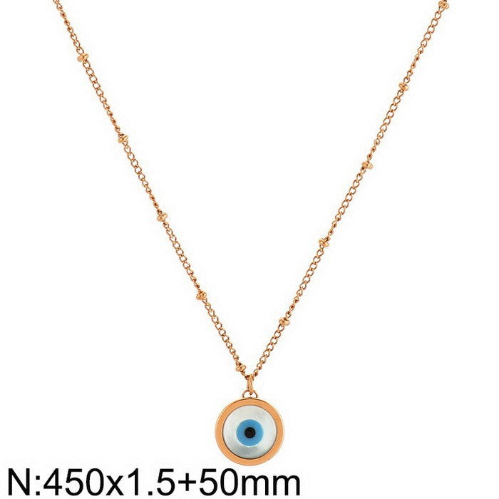 Women's Real Gold Ornament Devil's Eye Trend Necklaces