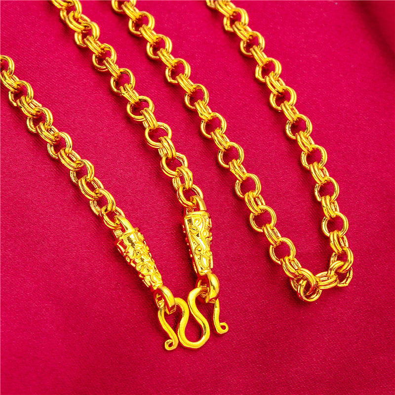 Men's Placer Gold Domineering Reverse Mold Fox Necklaces