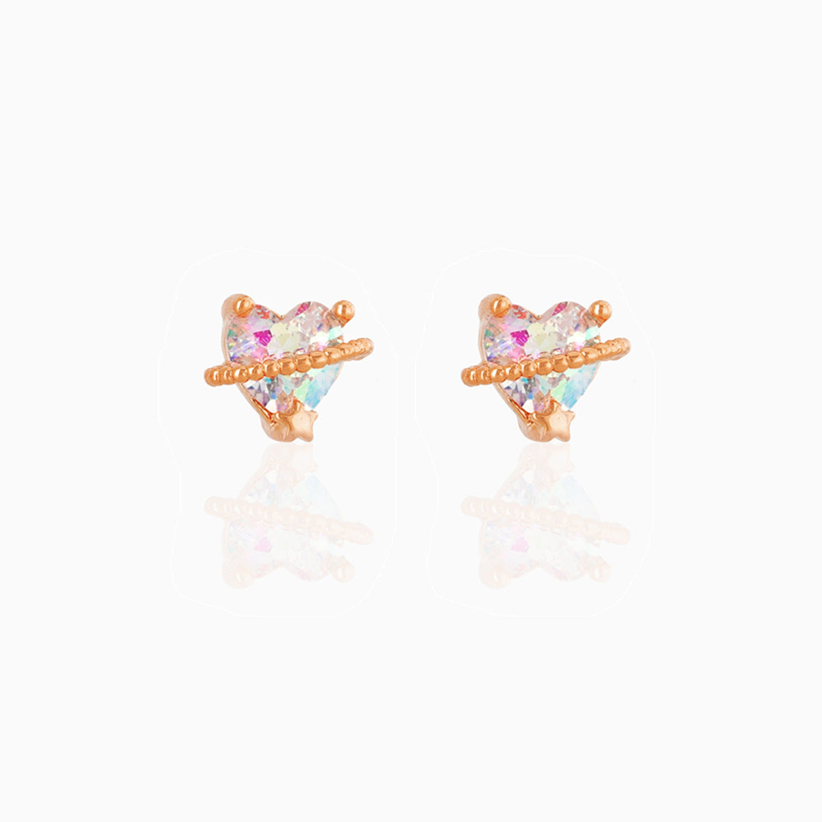 Unicorn Loving Heart Zircon Female Artistic Earrings