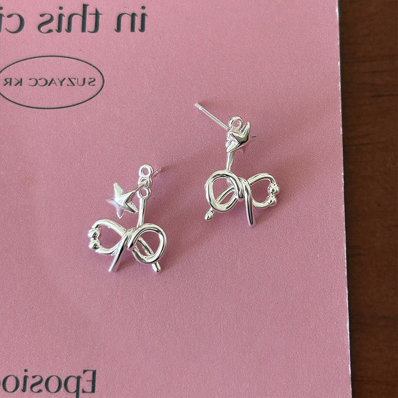 Women's Front Rear Wear Bow Small Refined Personalized Sweet Trendy Earrings