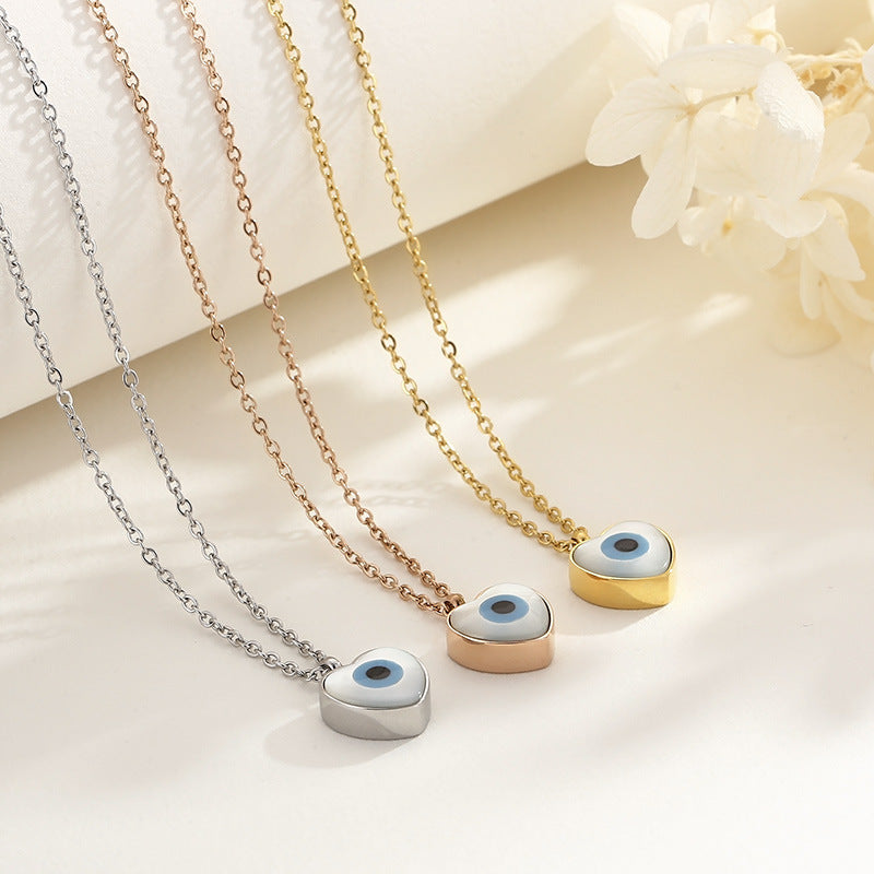 Women's Real Gold Ornament Devil's Eye Trend Necklaces
