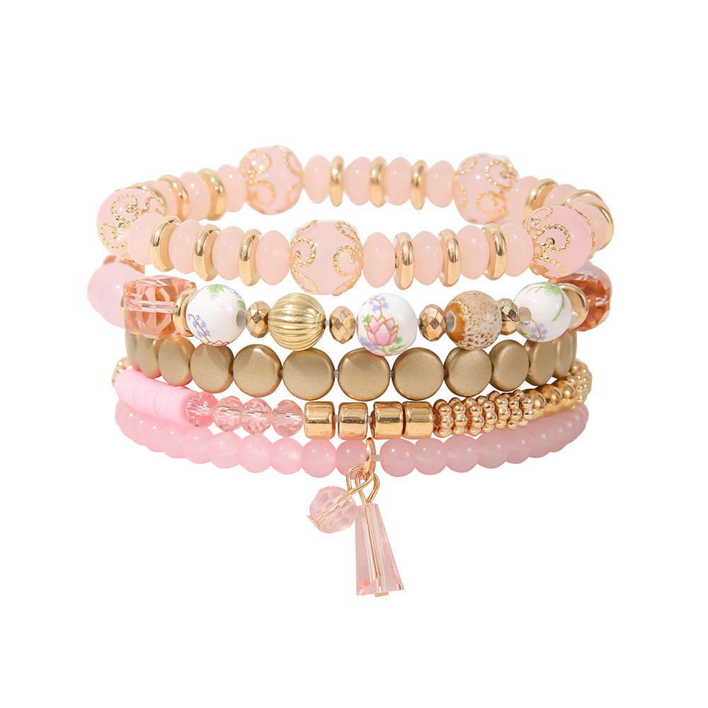 Bohemian Ceramic Printed Suit Sweet Cute Beads Bracelets