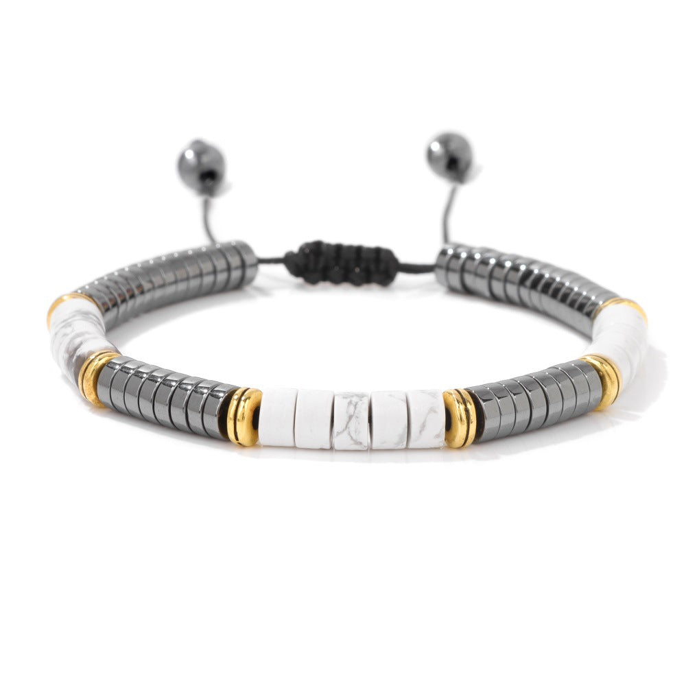 Women's & Men's Spacer Woven Design Turquoise Hollow Bead Bracelets