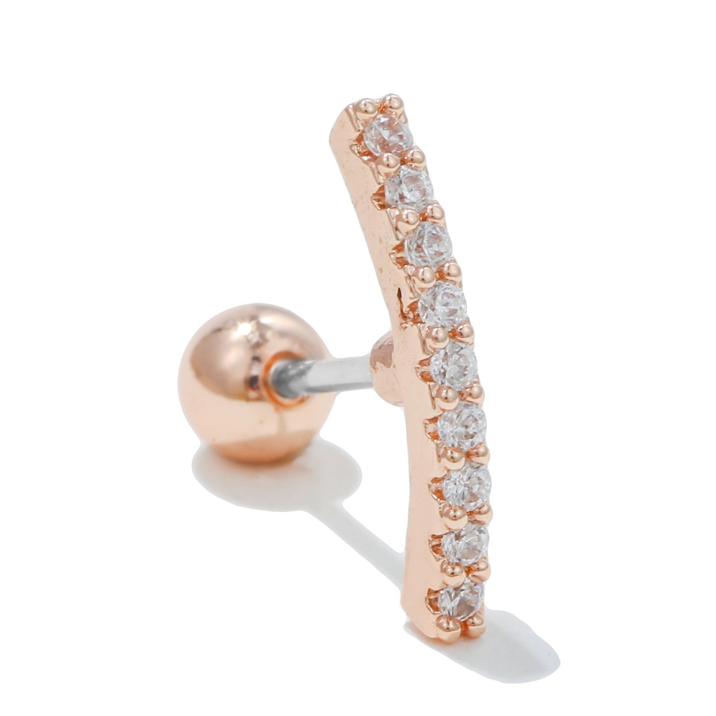 Color Zircon Ear Bone Stainless Steel Earrings