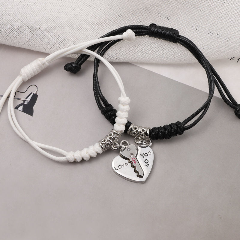 Women's & Men's Couple Girlfriends Two People Hand Woven Rope Korean Style Simple Bracelets