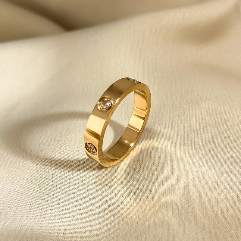 Steel Bath Simple Elegant Female Fashion Trendy Design Ring