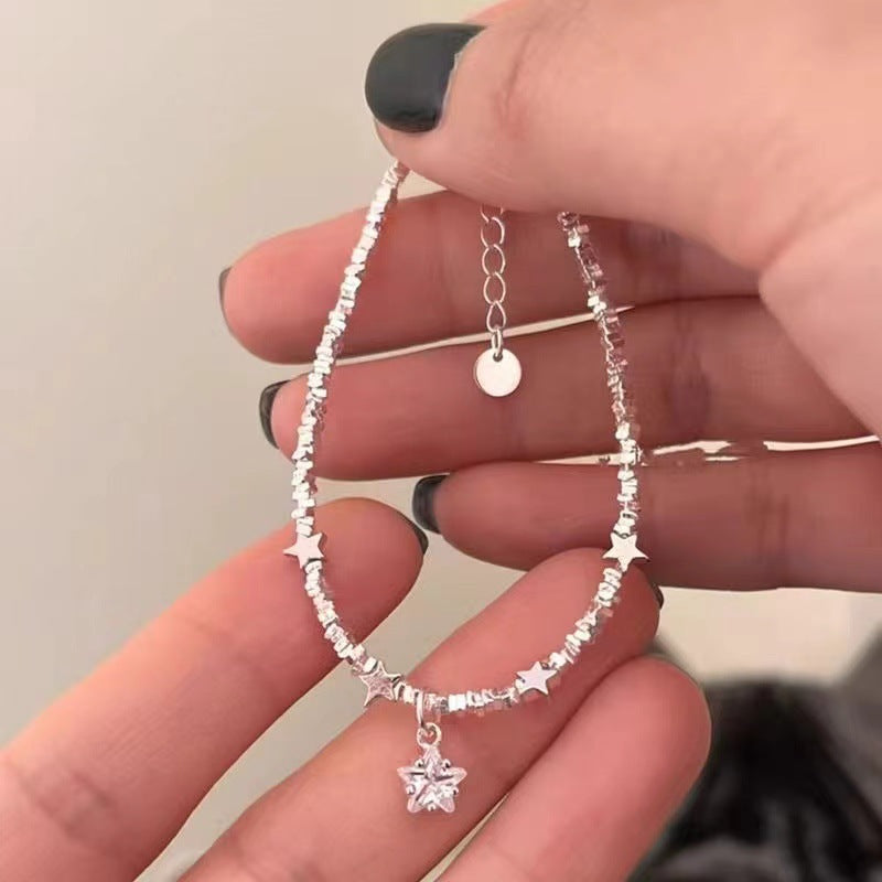 Sier Starry Female Niche Exquisite Lucky Girlfriends Versatile Bracelet