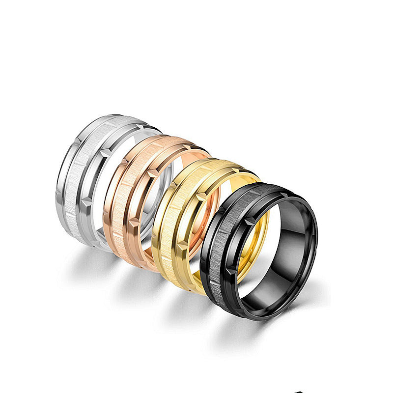 Men's Fashion Titanium Steel Temperament Wild Geometric Rings