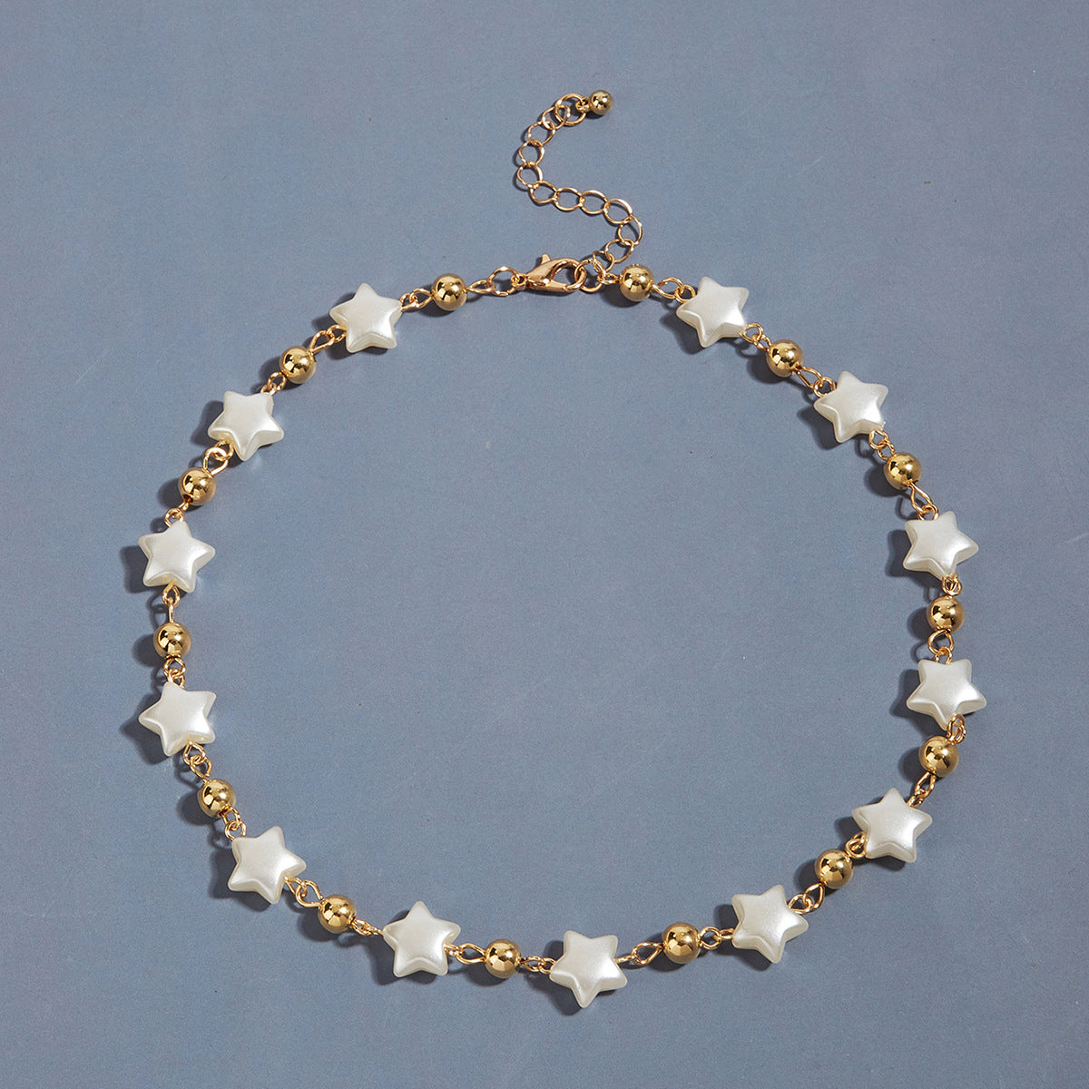 Natural Pearl Stitching Stars Single-layer Five-pointed Necklace
