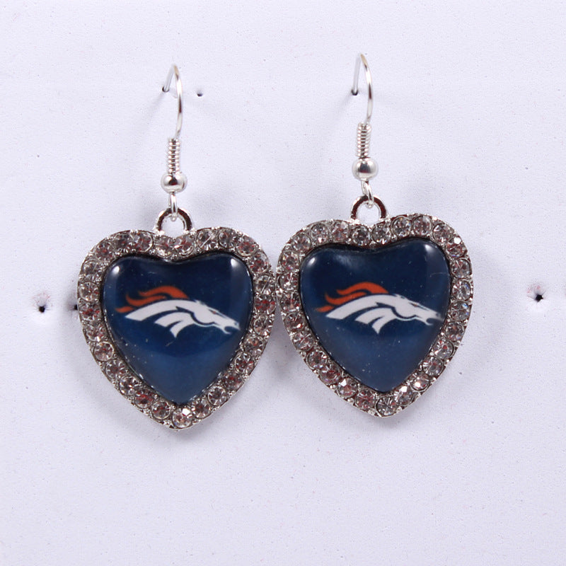 Peach Heart Spot Drill Sports Team Series Earrings
