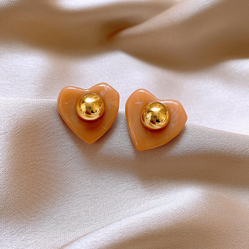 Needle Transparent Resin Geometric Simple High Earrings