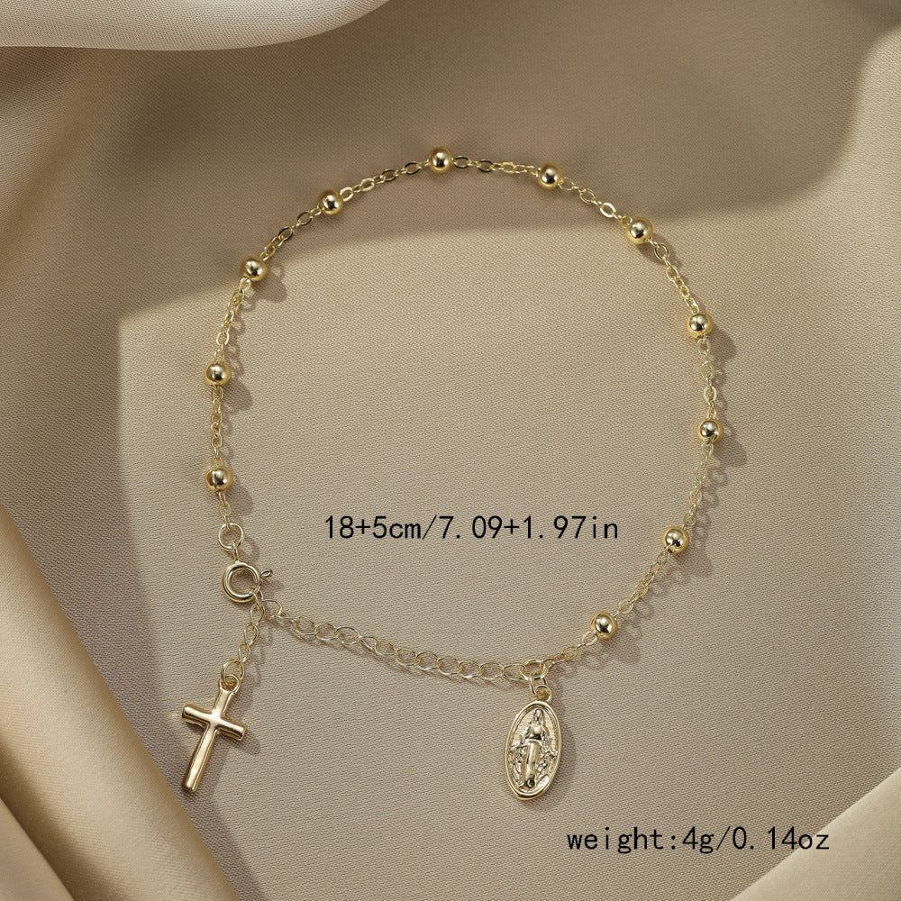 Popular Beads Cross Simple Virgin Mary Bracelets