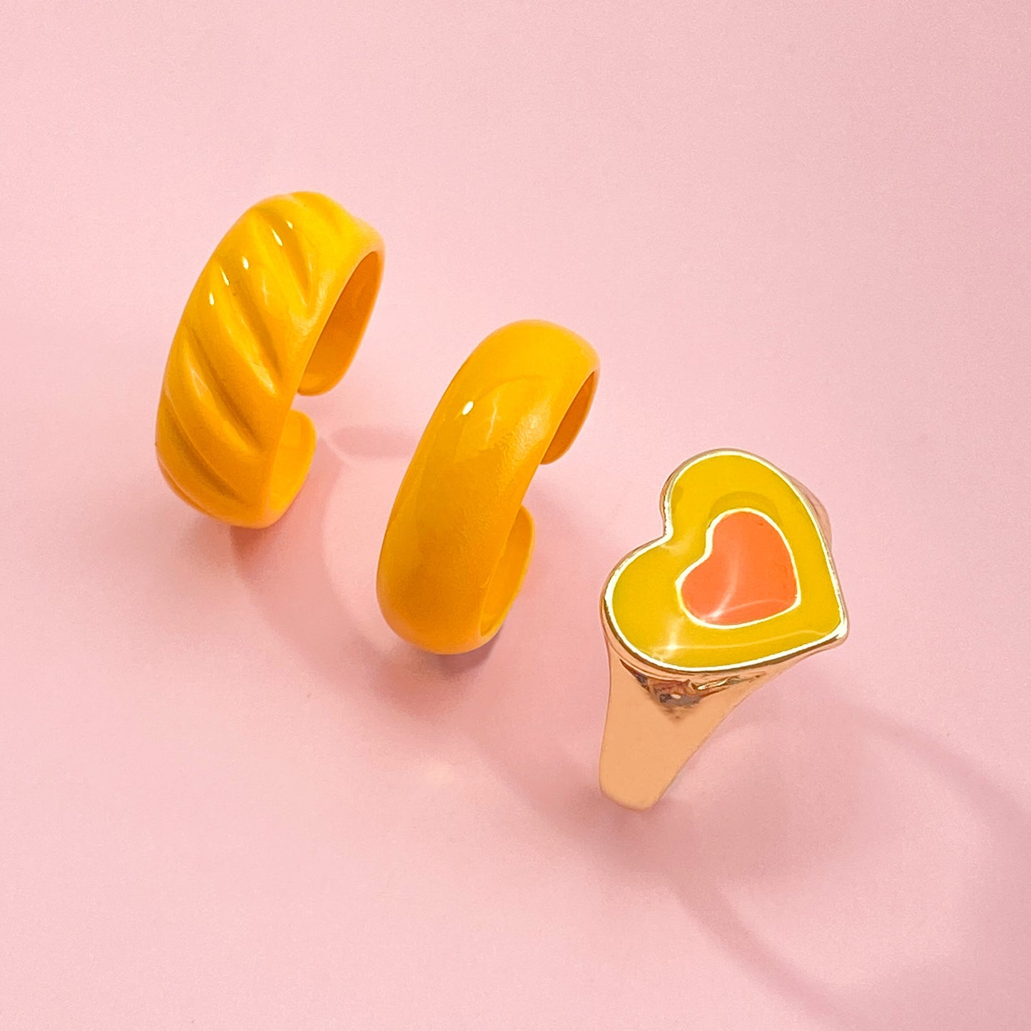 Set Double Layers Loving Heart Gossip Rings