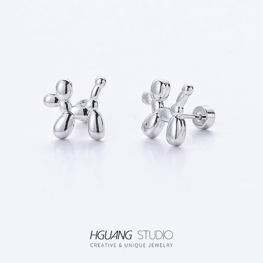 Gold Ear Bone Cheese Candle Balloon Earrings