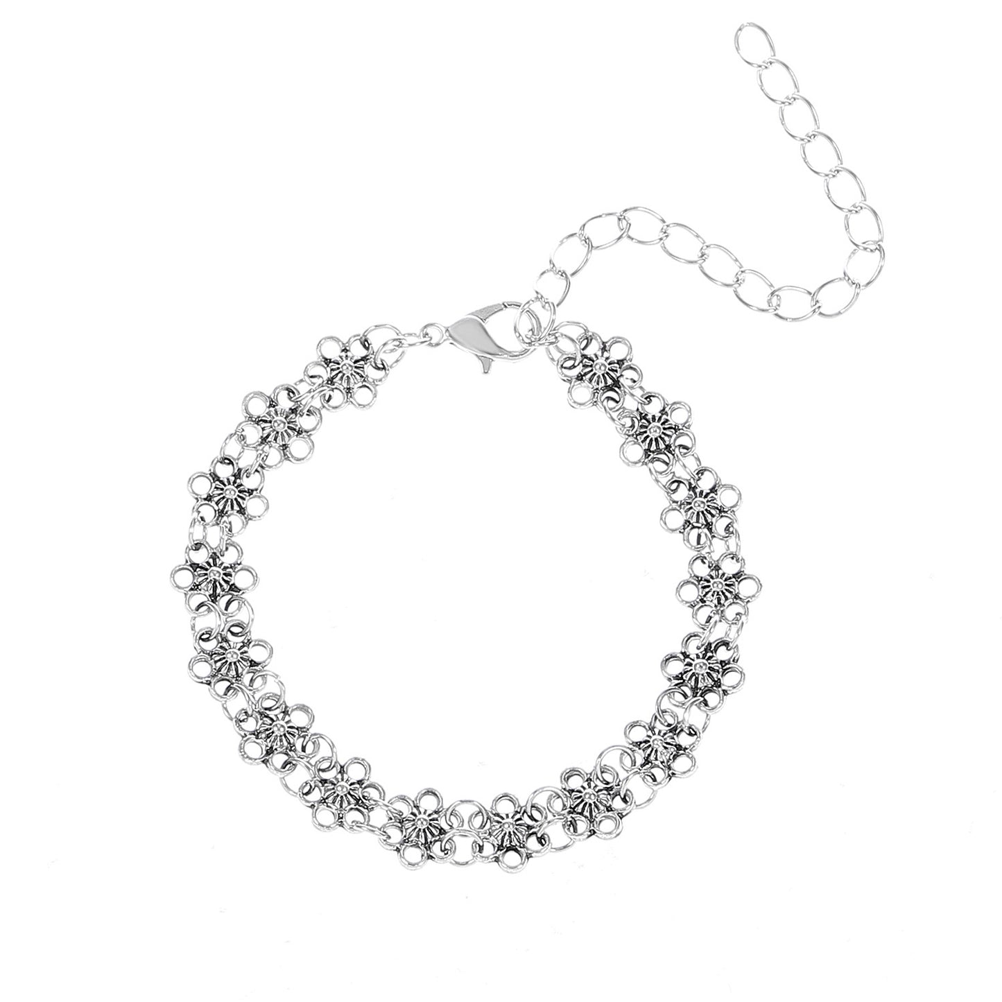 Retro Simple Distressed Little Flower Design Bracelet