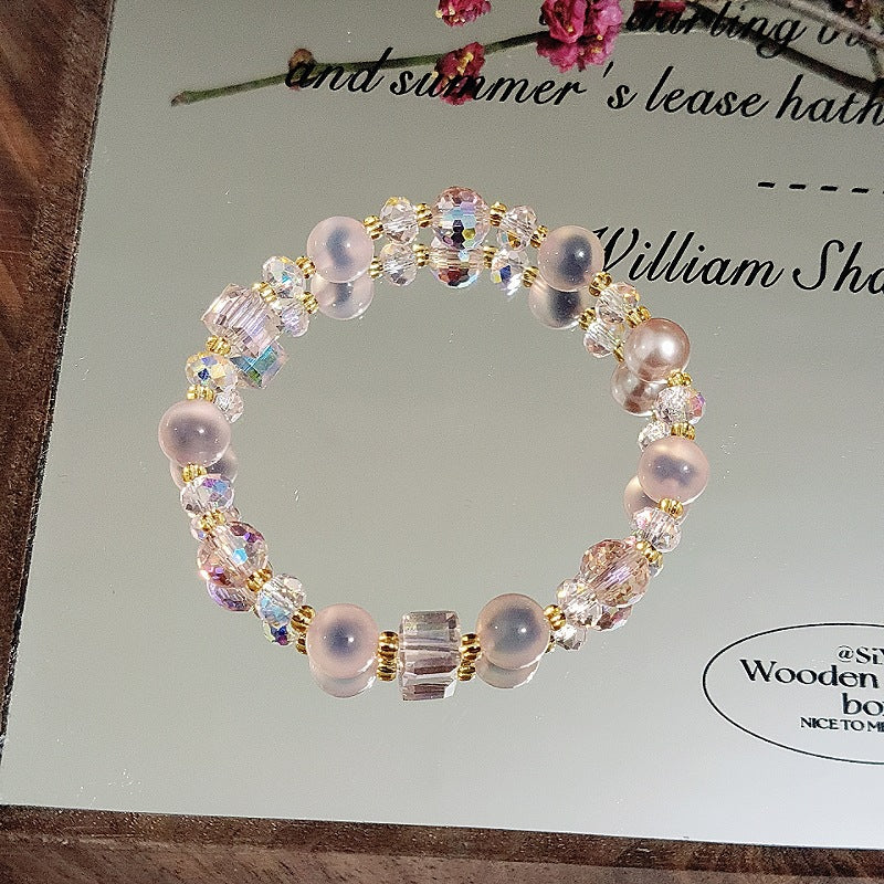 Sugar Heart Agate Light Luxury Zi Elegant Crystal Sweet Young Bracelet