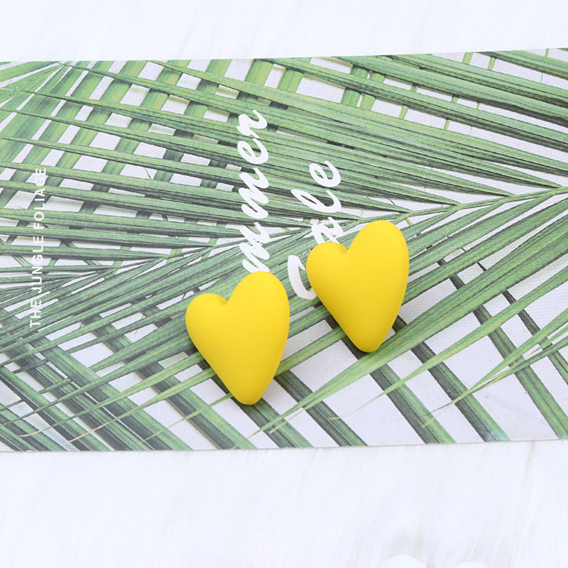 Women's Story Yellow Heart Shaped Valentine's Day Earrings