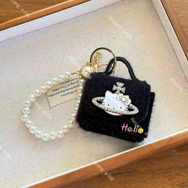 Cat Earphone Bag Pearl Sweet Girly Pendants