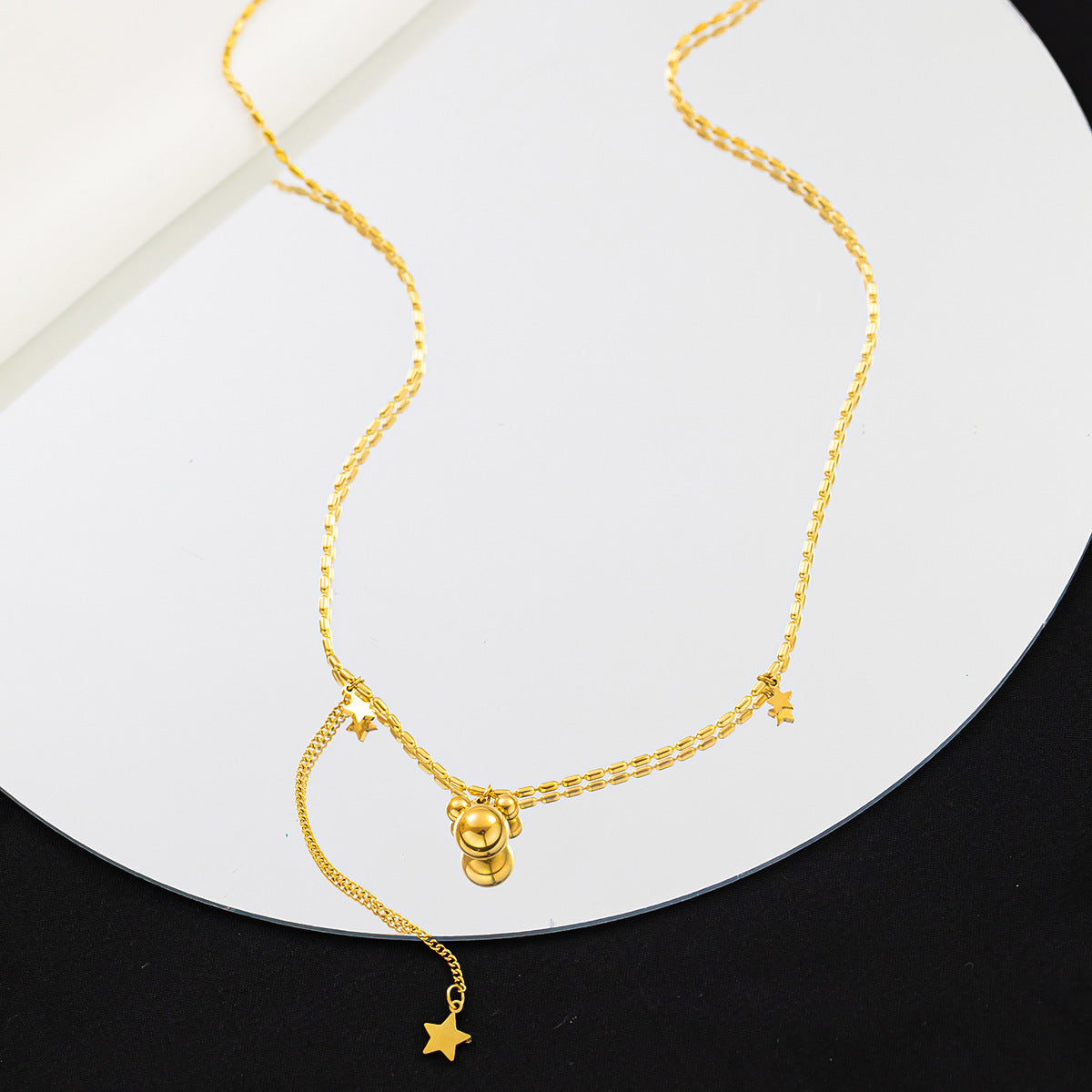 The Run Fashion Cartoon Titanium Steel Five-pointed Star Trendy Necklaces