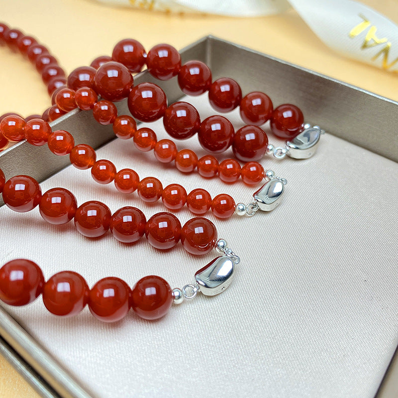 Red Agate Grade Retro Minority High-grade Beaded Necklaces
