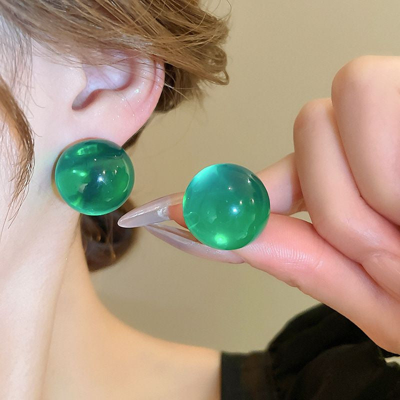 Needle Transparent Resin Geometric Simple High Earrings