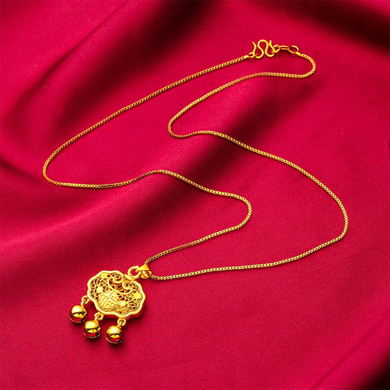 Women's & Children's Vietnam Placer Gold Safety Lock Fashion Necklaces