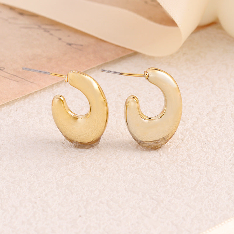 Women's Sier Color Bowknot Round Acrylic High-grade Light Earrings