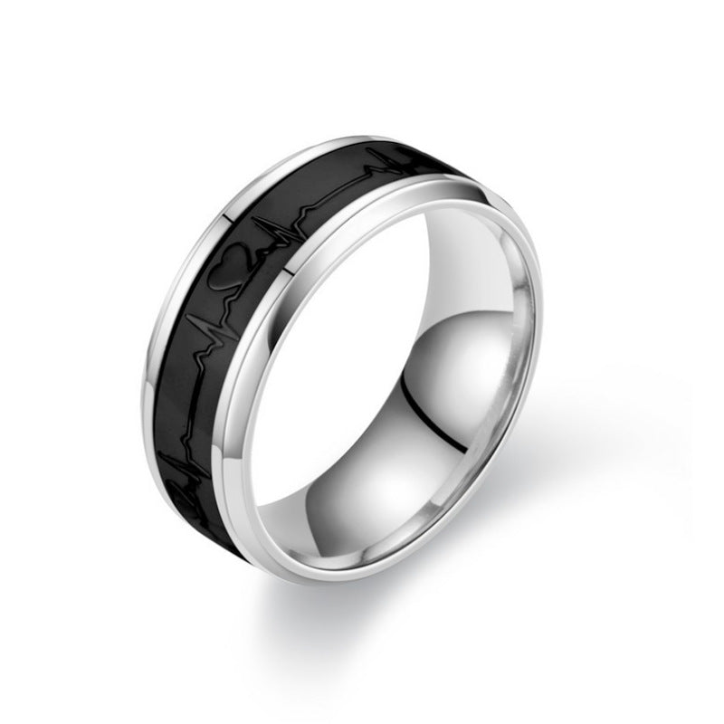 Personality Trendy Love Heart-shaped Titanium Steel Rings