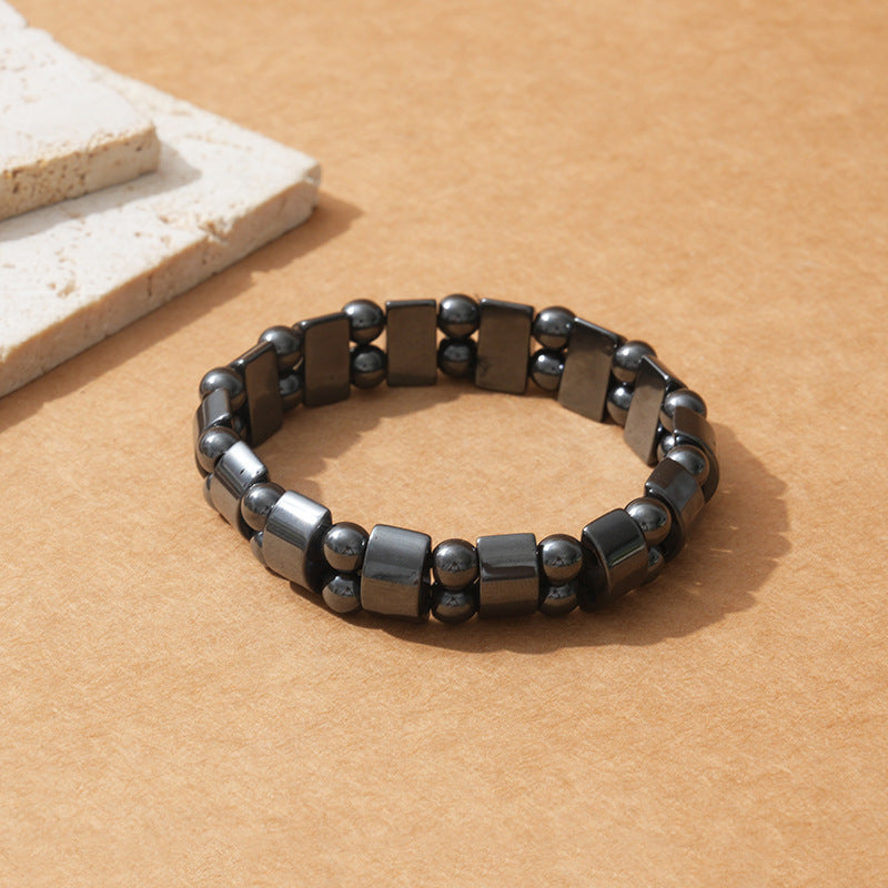 Haematite Magnet Ethnic Style Half Moon Bracelets
