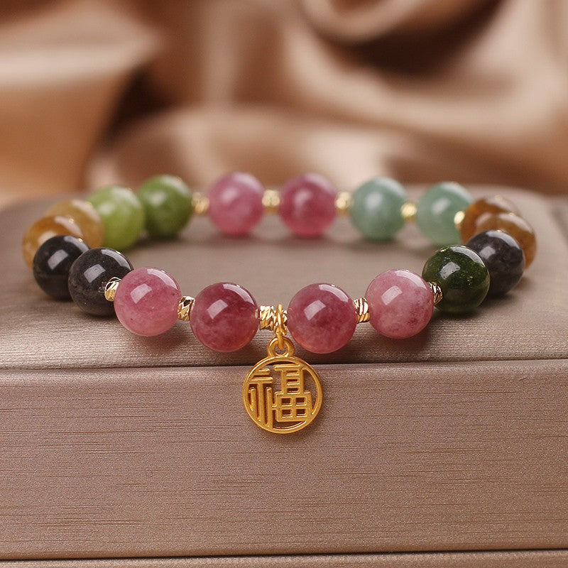 Niche Natural Optimized Tourmaline Female Lily Bracelets