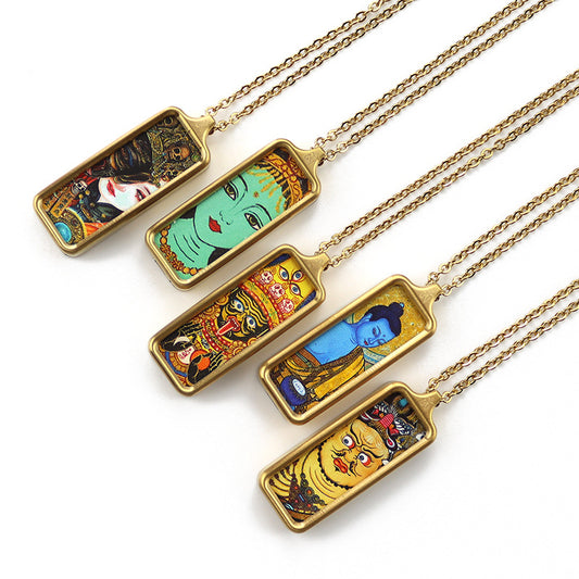 Mini Titanium Steel Yellow God Of Necklaces