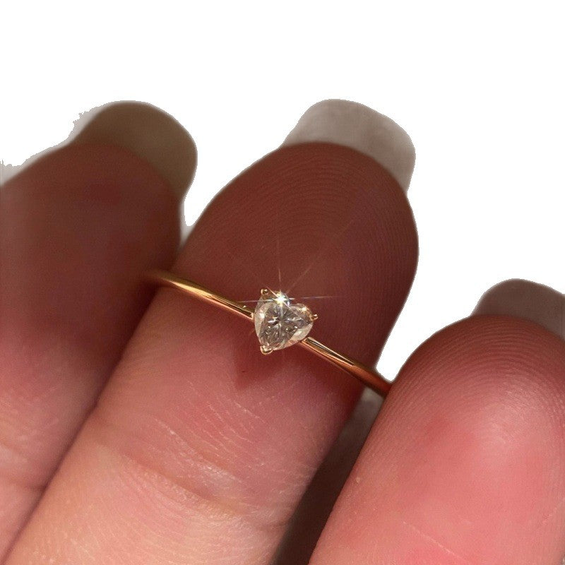 Simple Versatile Affordable Luxury Fashion Exquisite Design Love Heart-shaped High-grade Rings