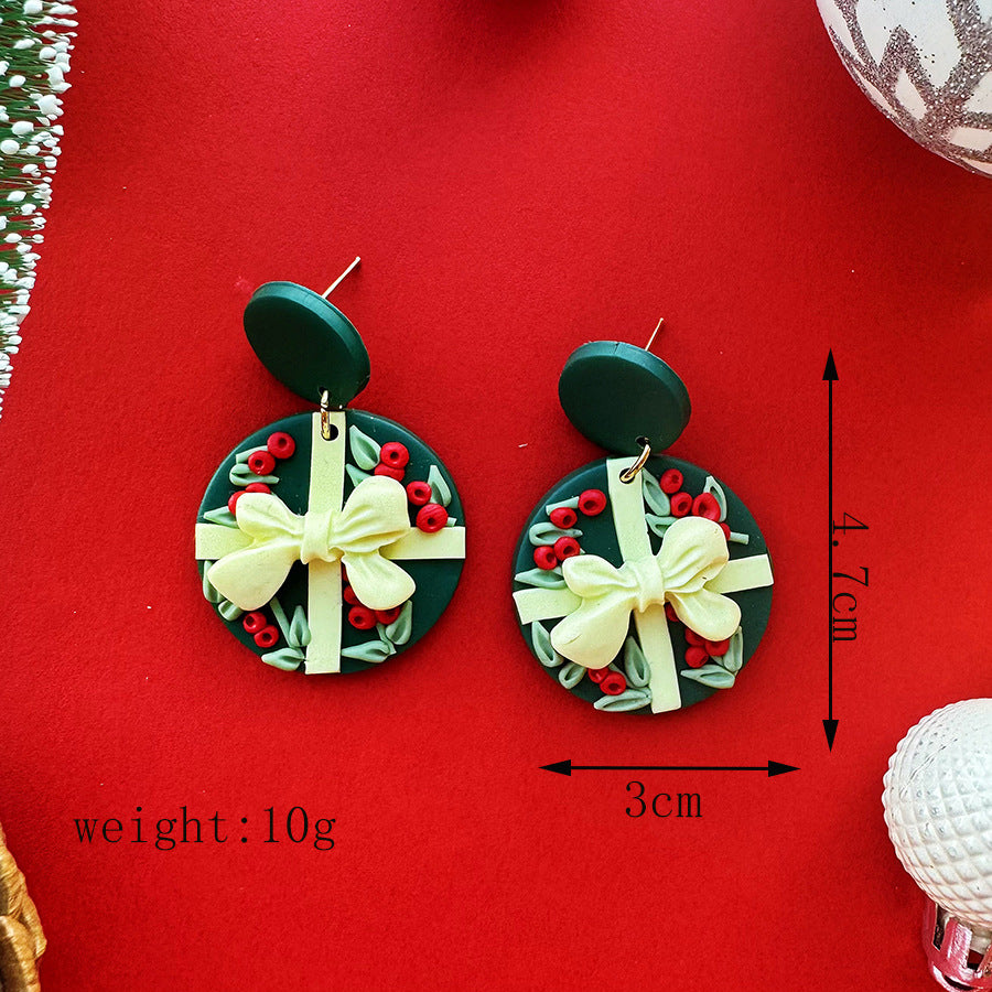 Christmas Fashion Creative Handmade Polymer Tree Earrings