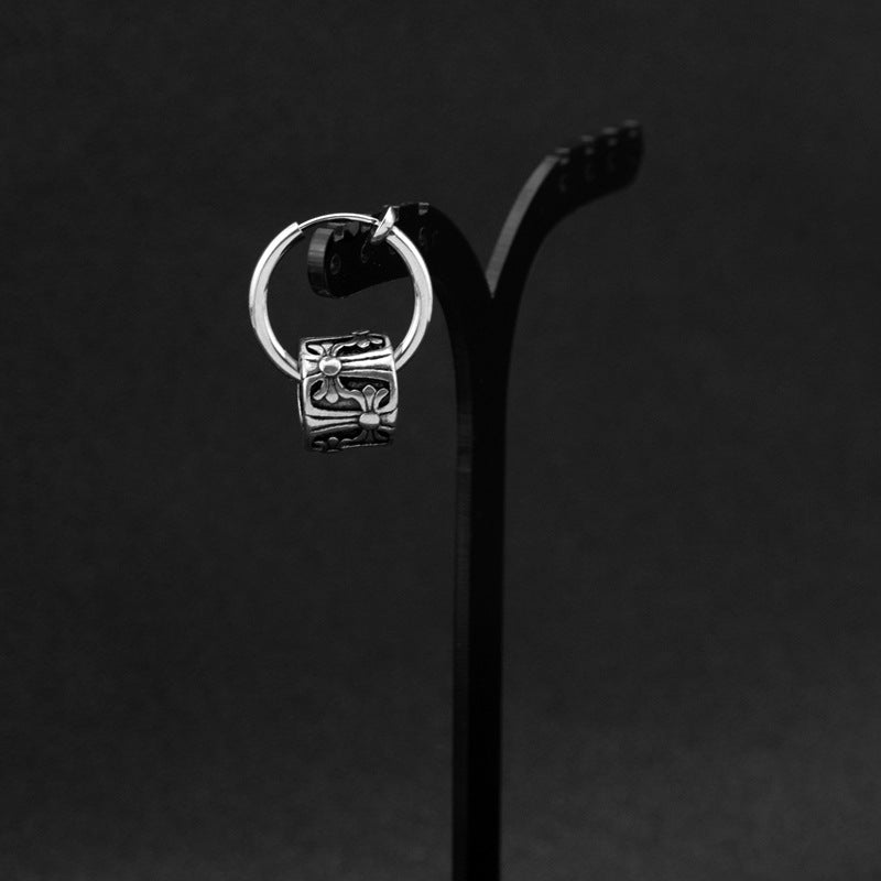Men's Niche Titanium Steel Unique Single Simple Earrings