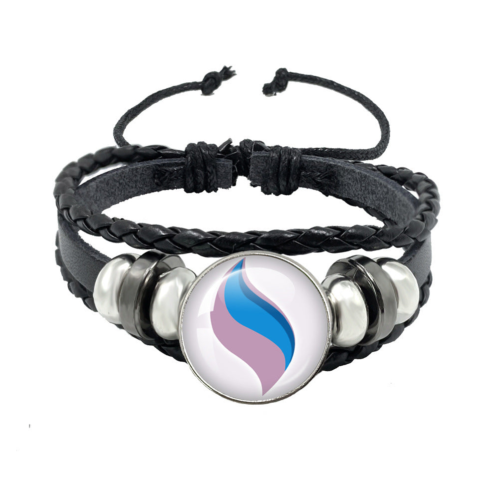 Women's & Men's Leather Time Stone Woven Hand Jewelry Bracelets