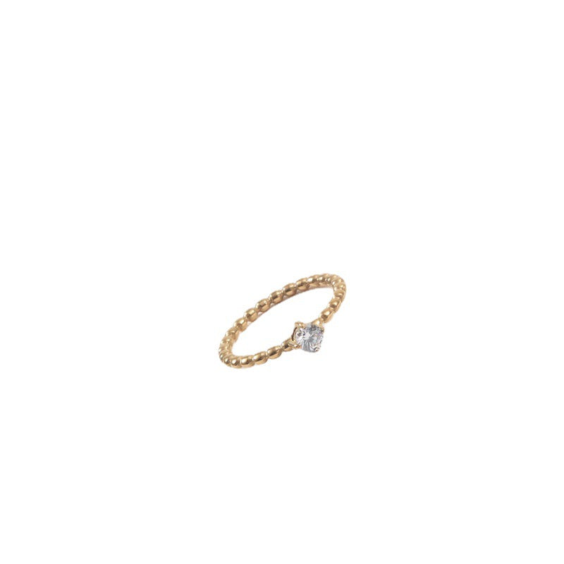 Fine Round Beads Diamond Holder Titanium Steel Bracelets