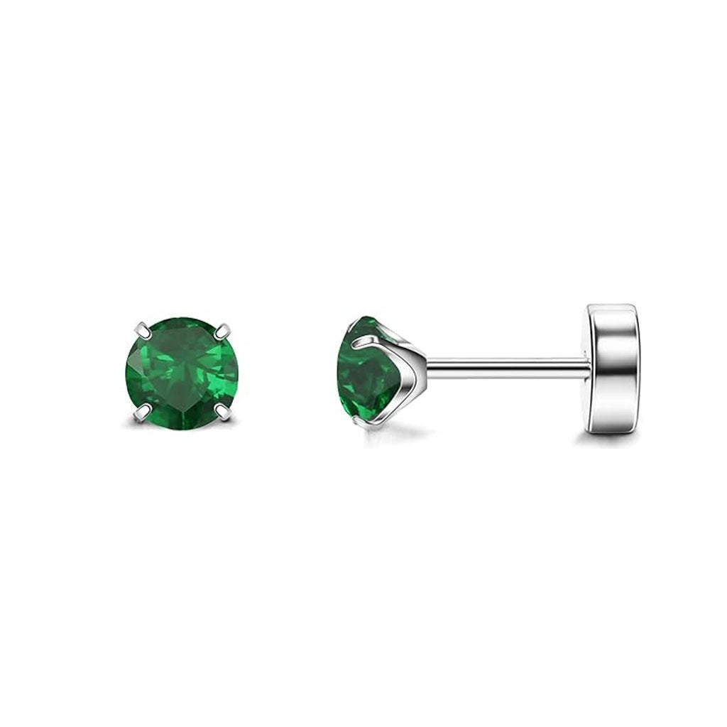 Super Flash Stainless Steel Zircon Advanced Sense Stud Earrings