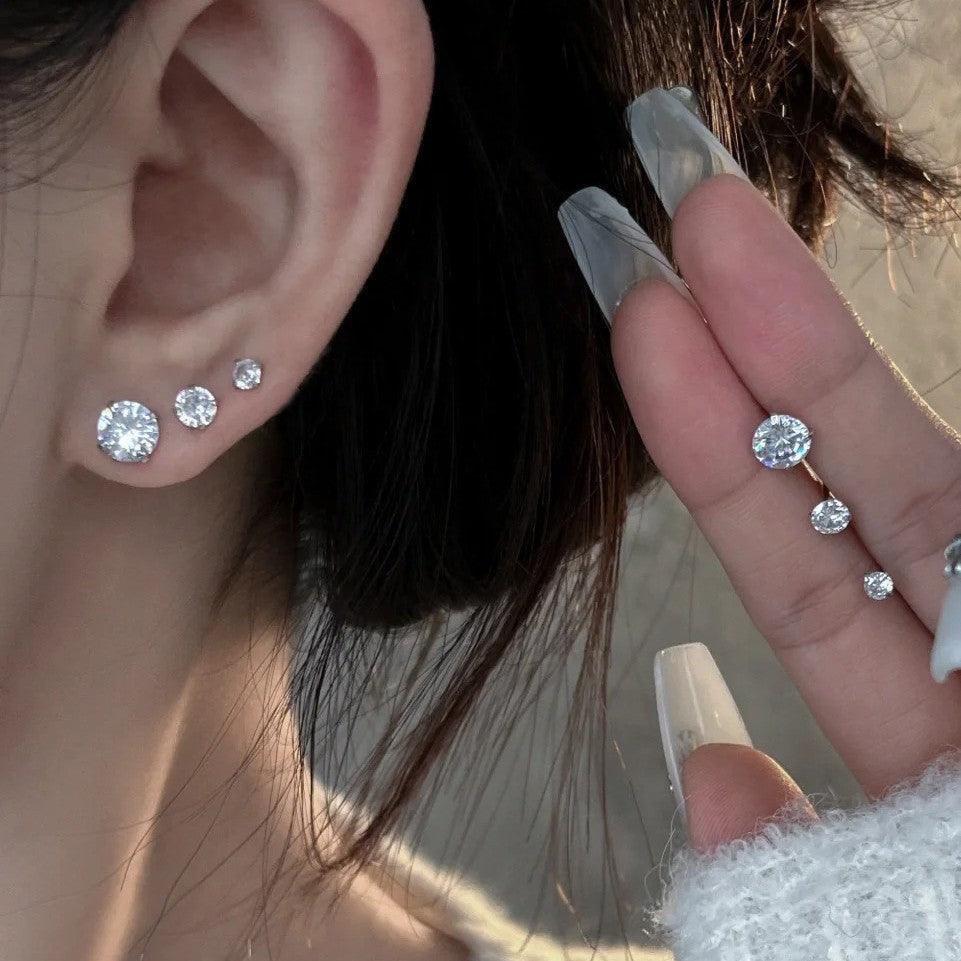 Mini Zircon Light Luxury Rhinestone Ear Rings